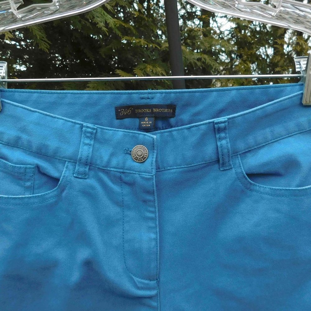 346 Brooks Brothers Stretch Twill Crop Skinny Jeans - Picture 2 of 3